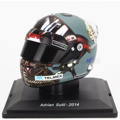 EDICOLA HELMET F1  CASCO - SAUBER C33 FERRARI N 99 SEASON 2014 ADRIAN SUTIL - GREY BLACK 1/5