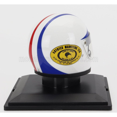 EDICOLA HELMET F1  CASCO - MATRA SIMCA MS120D N 9 SEASON 1972 CHRIS AMON - WHITE RED BLUE 1/5