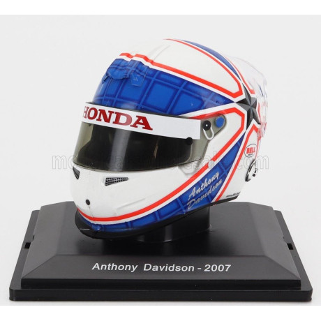 EDICOLA HELMET F1  CASCO - SUPER AGURI SA07 N 23 SEASON 2007 ANTHONY DAVIDSON - WHITE BLUE RED 1/5
