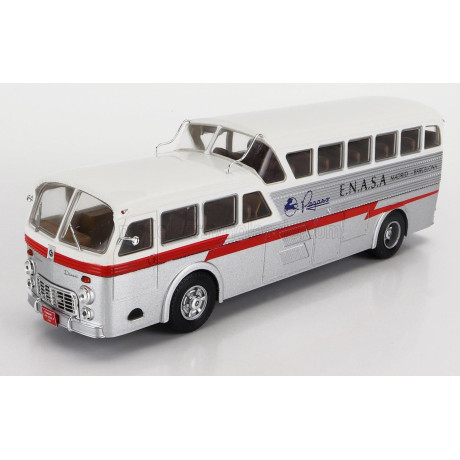 EDICOLA PEGASO Z-403 MONOSCOCCA AUTOBUS E.N.A.S.A. MADRID-BARCELLONA 1951 - SILVER WHITE RED 1/43