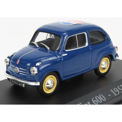 EDICOLA FIAT 600 PEPSI-COLA 1957 - CON VETRINA - WITH SHOWCASE - BLUE 1/43