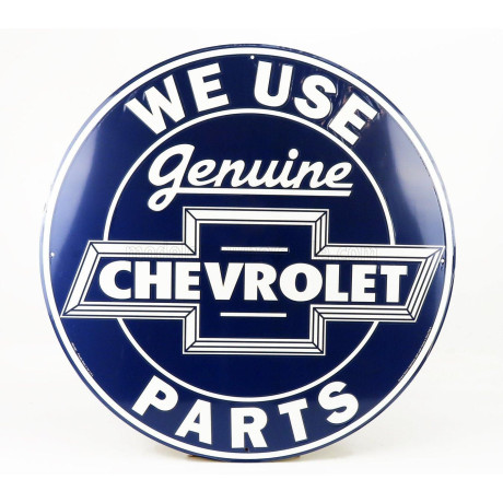 EDICOLA ACCESSORIES METAL ROUND PLATE - CHEVROLET GENUINE PARTS - BLUE WHITE 1/1