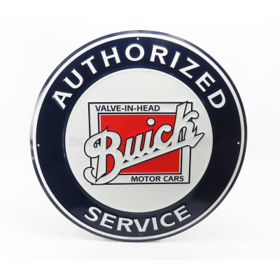 EDICOLA ACCESSORIES METAL ROUND PLATE - BUICK SERVICE - WHITE BLUE 1/1