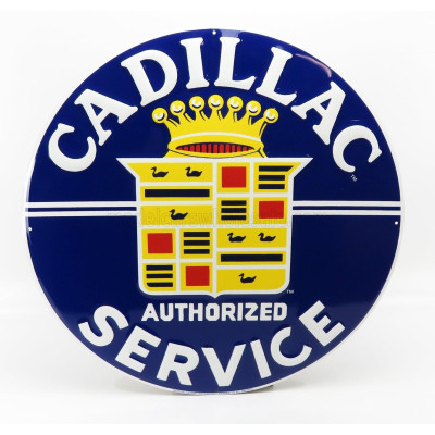 EDICOLA ACCESSORIES METAL ROUND PLATE - CADILLAC SERVICE - BLUE 1/1