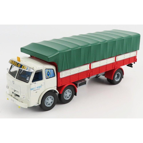 EDICOLA PEGASO 1063 TRUCK TELONATO 3-ASSI 1968 - WHITE RED GREEN 1/43
