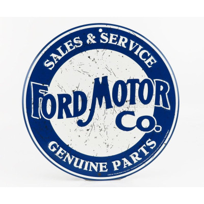 EDICOLA ACCESSORIES METAL PLATE - FORD MOTOR CO. SALES & SERVICE - BLUE WHITE 1/1