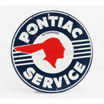 EDICOLA ACCESSORIES METAL PLATE - PONTIAC AUTHORIZED SERVICE - BLUE WHITE RED 1/1