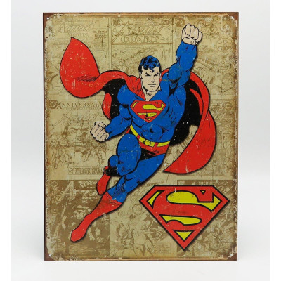 EDICOLA ACCESSORIES METAL PLATE - SUPERMAN - BEIGE RED BLUE 1/1