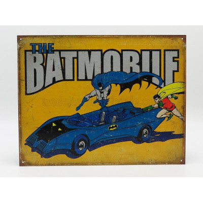 EDICOLA ACCESSORIES METAL PLATE - BATMAN THE BATMOBILE - YELLOW BLUE 1/1