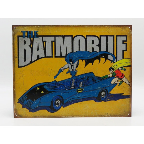 EDICOLA ACCESSORIES METAL PLATE - BATMAN THE BATMOBILE - YELLOW BLUE 1/1
