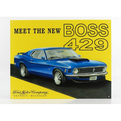 EDICOLA ACCESSORIES METAL PLATE - FORD MUSTANG BOSS 429 - YELLOW BLUE 1/1
