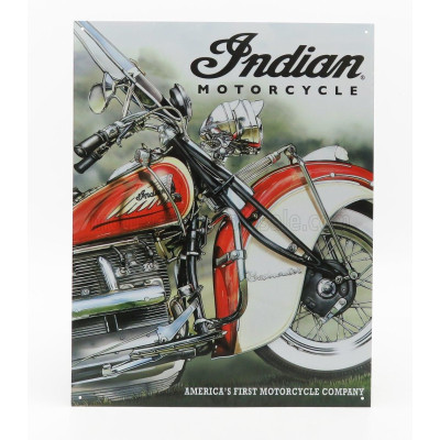 EDICOLA ACCESSORIES METAL PLATE - INDIAN AMERICA'S PIONEER - GREY RED BLUE 1/1