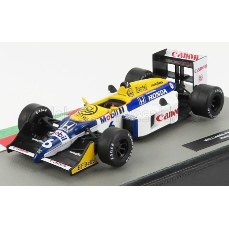 EDICOLA WILLIAMS F1  HONDA FW11B N 6 NELSON PIQUET SEASON 1987 WORLD CHAMPION - WHITE BLUE YELLOW 1/43