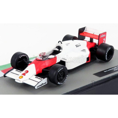 EDICOLA McLAREN F1  MP4/2B N 2 ALAIN PROST SEASON 1985 WORLD CHAMPION - WHITE RED 1/43