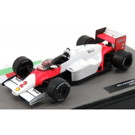EDICOLA McLAREN F1  MP4/2B TURBO TAG N 2 WORLD CHAMPION SEASON 1985 ALAIN PROST - WHITE RED 1/43