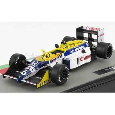 EDICOLA WILLIAMS F1  HONDA FW11B N 6 WORLD CHAMPION SEASON 1987 NELSON PIQUET - WHITE BLUE YELLOW 1/43