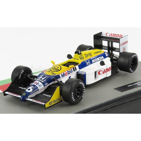 EDICOLA WILLIAMS F1  HONDA FW11B N 6 WORLD CHAMPION SEASON 1987 NELSON PIQUET - WHITE BLUE YELLOW 1/43