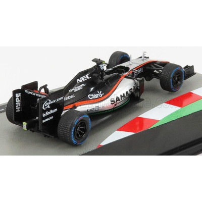 EDICOLA FORCE INDIA F1  MERCEDES VJM09 SAHARA TEAM SAHARA FORCE INDIA F1 N 11 SEASON 2016 SERGIO PEREZ - BLACK SILVER ORANGE 1/4