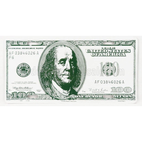 EDICOLA ACCESSORIES FUNNY METAL PLATE - 100 DOLLARS - WHITE GREEN 1/1