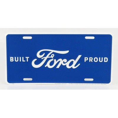 EDICOLA ACCESSORIES FUNNY METAL PLATE - FORD LOGO BUILT PROUD - BLUE WHITE 1/1