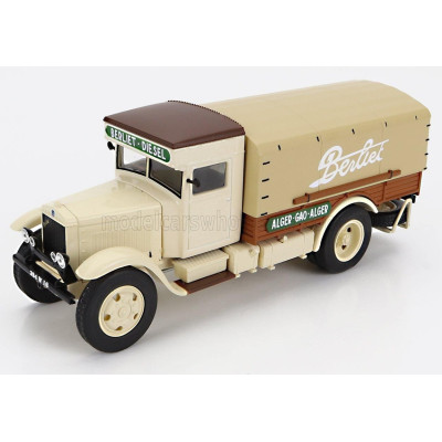 EDICOLA BERLIET GVL 28 TRUCK DIESEL TELONATO ALGER-GAO-ALGER 2-ASSI 1932 - CREAM 1/43