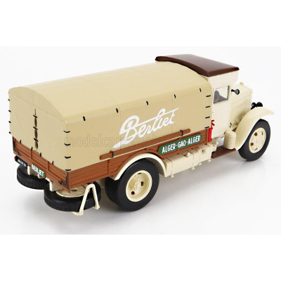 EDICOLA BERLIET GVL 28 TRUCK DIESEL TELONATO ALGER-GAO-ALGER 2-ASSI 1932 - CREAM 1/43