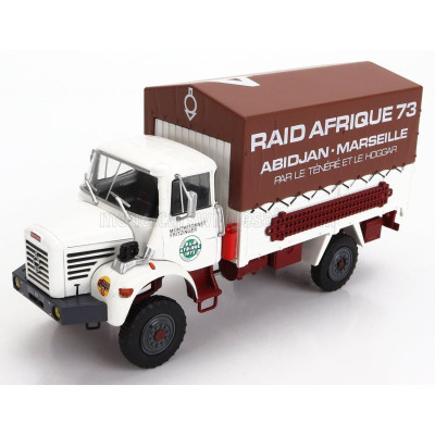 EDICOLA BERLIET L64 TRUCK TELONATO N 4 RALLY RAID AFRIQUE ABIDJAN - MARSEILLE 2-ASSI 1963 - WHITE BROWN 1/43