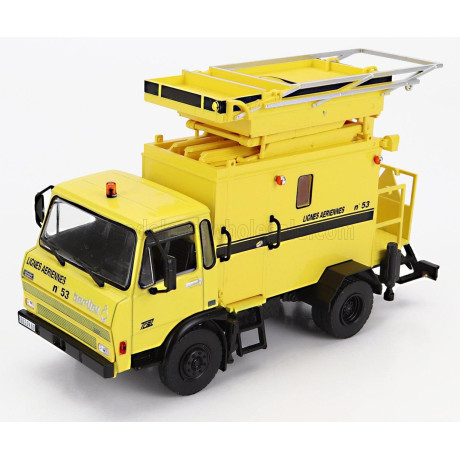 EDICOLA BERLIET 620 KB TRUCK N 53 SURVEILLANCE DE LIGNES AERIENNES PIATTAFORMA 2-ASSI 1977 - YELLOW 1/43