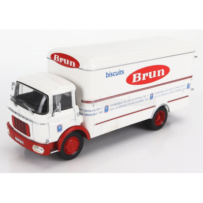 EDICOLA BERLIET GAK TRUCK BISCUIT BRUN 2-ASSI 1959 - WHITE RED 1/43