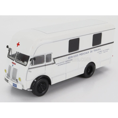 EDICOLA BERLIET GLA 5 TRUCK FOURGON INTEGRAL SURELEVE SERVICE MEDICAUX DU TRAVAIL AMBULANCE 2-ASSI 1961 - WHITE 1/43