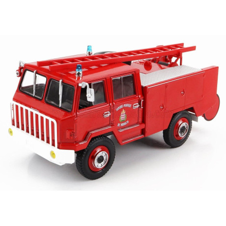 EDICOLA BERLIET FF 4x4 TANKER TRUCK 1971 - FIRE ENGINE - VIGILI DEL FUOCO - FEUERWEHR - RED WHITE SILVER 1/43