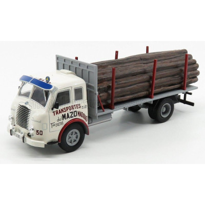 EDICOLA PEGASO Z202 DIESEL TRUCK TRASPORTES DEL MAZO 1956 - TRASPORTO TRONCHI - WHITE GREY WOOD 1/43