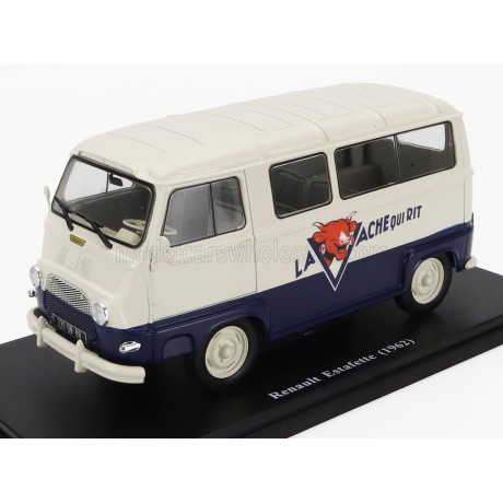 EDICOLA RENAULT ESTAFETTE MINIBUS LA VACHE QUI RIT 1962 - WITHOUT CARD BOX - SENZA SCATOLA - CREAM BLUE 1/24