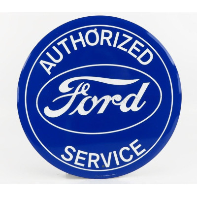 EDICOLA ACCESSORIES METAL ROUND PLATE - FORD AUTHORIZED SERVICE - BLUE WHITE 1/1