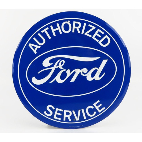EDICOLA ACCESSORIES METAL ROUND PLATE - FORD AUTHORIZED SERVICE - BLUE WHITE 1/1