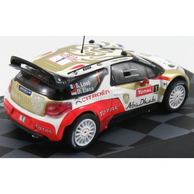 EDICOLA CITROEN DS3 WRC TOTAL ABU DHABI N 1 WINNER RALLY MONTECARLO 2013 S.LOEB - D.ELENA - RED GOLD WHITE 1/43