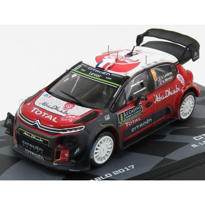 EDICOLA CITROEN C3 WRC TEAM TOTAL ABU DHABI N 8 RALLY MONTECARLO 2017 S.LEFEBVRE - G.MOREAU - RED GREY 1/43