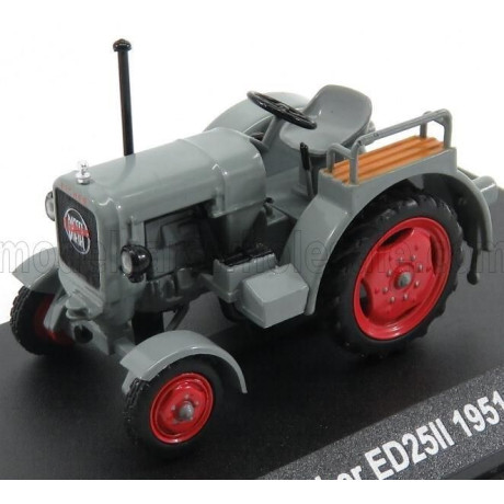 EDICOLA EICHER ED25II TRACTOR 1951 - CON VETRINA - WITH SHOWCASE - GREY RED 1/43