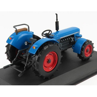 EDICOLA EICHER WOTAN II TRACTOR 1976 - CON VETRINA - WITH SHOWCASE - BLUE RED 1/43