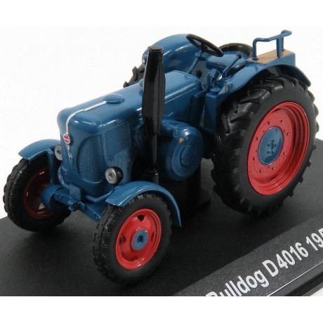 EDICOLA LANZ BULLDOG D4016 TRACTOR 1957 - CON VETRINA - WITH SHOWCASE - BLUE RED 1/43