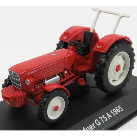EDICOLA GULDNER G75A TRACTOR 1965 - CON VETRINA - WITH SHOWCASE - RED WHITE 1/43