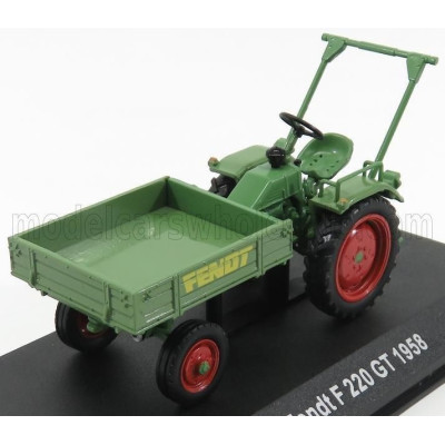 EDICOLA FENDT F220GT TRACTOR TRUCK 1958 - CON VETRINA - WITH SHOWCASE - GREEN RED 1/43