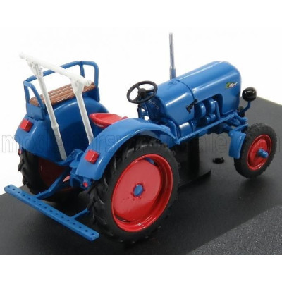 EDICOLA EICHER TIGER TRACTOR 1960 - CON VETRINA - WITH SHOWCASE - BLUE RED 1/43