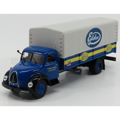 EDICOLA MAGIRUS DEUTZ S6500 TRUCK EDEKA TELONATO 1956 - WITHOUT CARD BOX - BLUE YELLOW GREY 1/43
