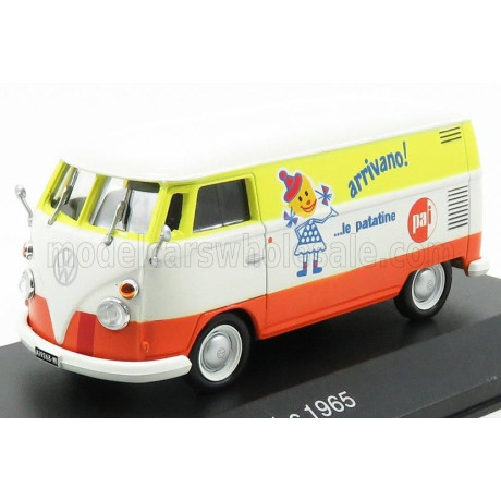 EDICOLA VOLKSWAGEN T1 C VAN  - PAI - ARRIVANO LE PATATINE 1965 - WHITE ORANGE YELLOW 1/43