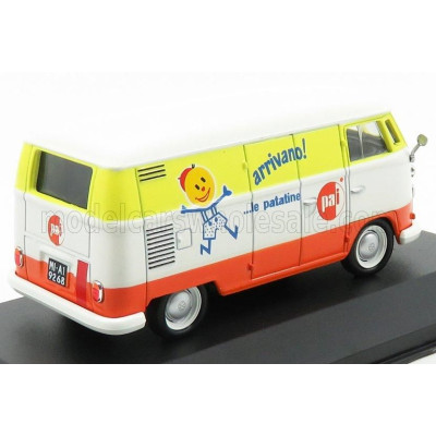 EDICOLA VOLKSWAGEN T1 C VAN  - PAI - ARRIVANO LE PATATINE 1965 - WHITE ORANGE YELLOW 1/43