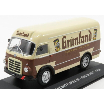 EDICOLA OM FIAT LEONCINO TRUCK VAN GRUNLAND FORMAGGINO D'ORO 1959 - BROWN BEIGE 1/43
