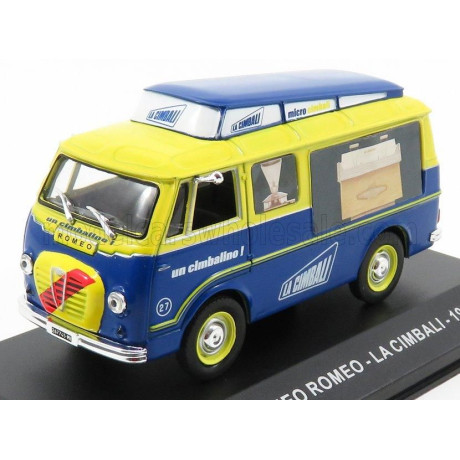 EDICOLA ALFA ROMEO ROMEO FURGONE VAN - LA CIMBALI 1955 - BLUE YELLOW 1/43