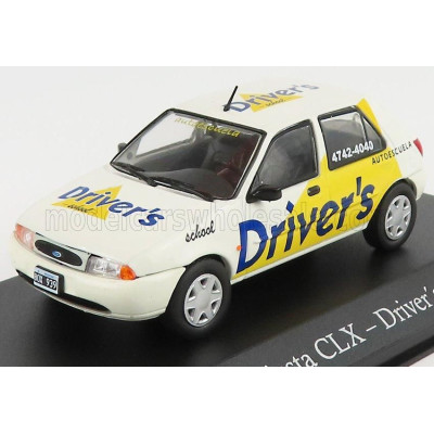 EDICOLA FORD ENGLAND FIESTA CLX DRIVER'S 1997 - WHITE YELLOW 1/43