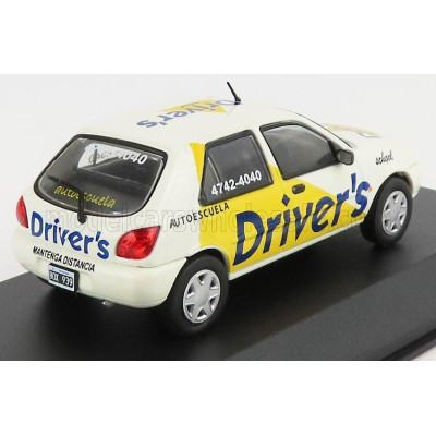 EDICOLA FORD ENGLAND FIESTA CLX DRIVER'S 1997 - WHITE YELLOW 1/43